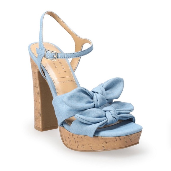LC Lauren Conrad Shoes - NWT Lauren Conrad Block Heel Bow Sandals